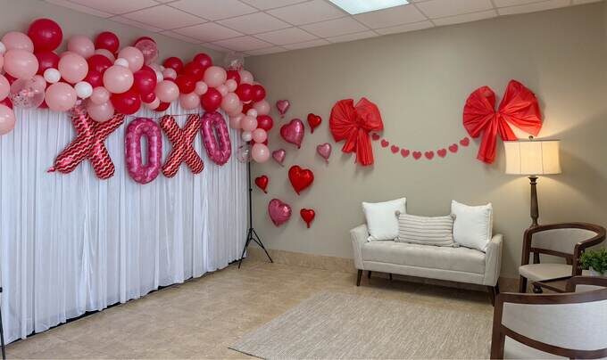 Balloon backdrop styled for a themed party at Simply Social