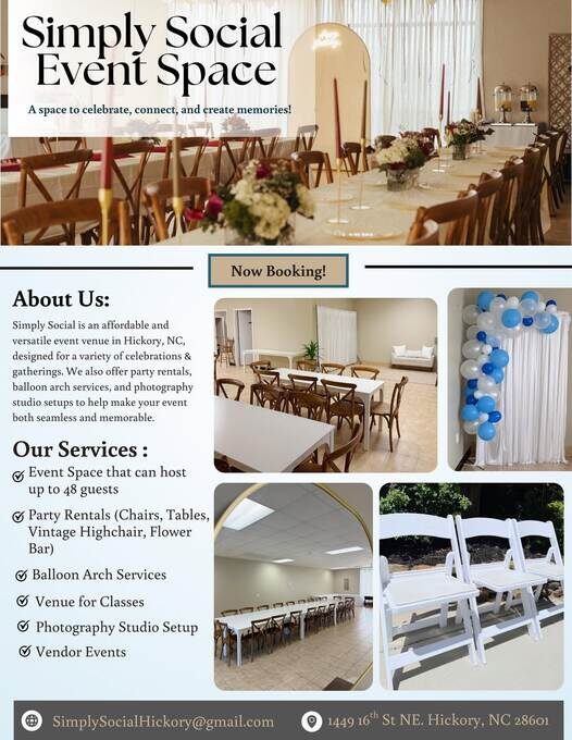 Styled event at Simply Social venue Hickory